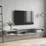 vidaXL Nástenný TV kabinet Nástenná montáž Betónovo sivá – Obrázok 4
