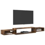 vidaXL Nástenný TV kabinet Nástenná montáž Dymový dub 180 x 28 x 21 cm – Obrázok 3