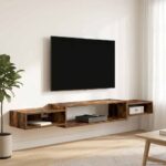 vidaXL Nástenný TV kabinet Nástenná montáž Dymový dub 180 x 28 x 21 cm – Obrázok 4