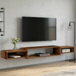 vidaXL Nástenný TV kabinet Nástenná montáž Staré drevo – Obrázok 4