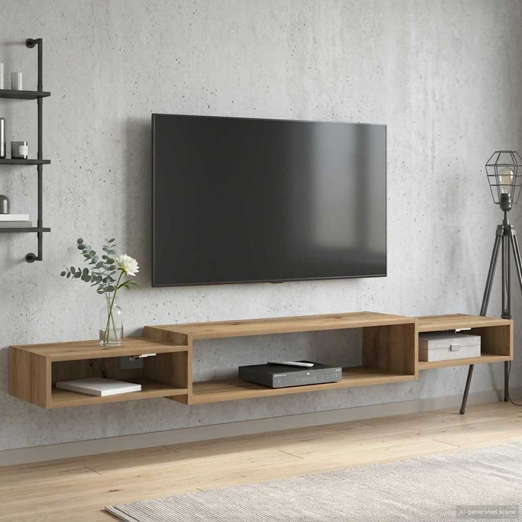 8006012_1.jpg vidaXL Nástenný TV kabinet Nástenná montáž Dub artisan – Obrázok 1