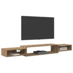 vidaXL Nástenný TV kabinet Nástenná montáž Dub artisan – Obrázok 3