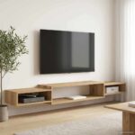 vidaXL Nástenný TV kabinet Nástenná montáž Dub artisan – Obrázok 4