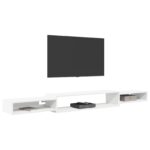 vidaXL Nástenný TV kabinet Nástenná montáž Biela 220 x 28 x 21 cm – Obrázok 3