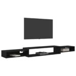 vidaXL Nástenný TV kabinet Nástenná montáž Čierny dub 220 x 28 x 21 cm – Obrázok 3