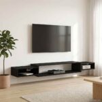 vidaXL Nástenný TV kabinet Nástenná montáž Čierny dub 220 x 28 x 21 cm – Obrázok 4