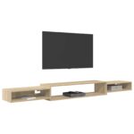vidaXL Nástenný TV kabinet Nástenná montáž Dub sonoma 220 x 28 x 21 cm – Obrázok 3