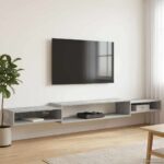 vidaXL Nástenný TV kabinet Nástenná montáž Betónovo sivá – Obrázok 4