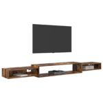 vidaXL Nástenný TV kabinet Nástenná montáž Dymový dub 220 x 28 x 21 cm – Obrázok 3