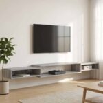 vidaXL Nástenný TV kabinet Nástenná montáž Sivý Sonoma