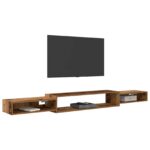 vidaXL Nástenný TV kabinet Nástenná montáž Staré drevo – Obrázok 3
