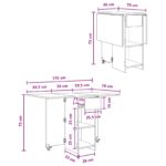 vidaXL Jedálenský stôl 115 x 70 x 75 cm Kompozitné drevo Biela – Obrázok 13