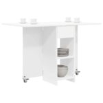 vidaXL Jedálenský stôl 115 x 70 x 75 cm Kompozitné drevo Biela – Obrázok 3