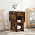 vidaXL Jedálenský stôl 115 x 70 x 75 cm Kompozitné drevo Dymový dub – Obrázok 4