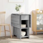 vidaXL Jedálenský stôl 115 x 70 x 75 cm Kompozitné drevo Sivý Sonoma – Obrázok 4