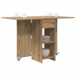 vidaXL Jedálenský stôl 115 x 70 x 75 cm Kompozitné drevo Dub artisan – Obrázok 3