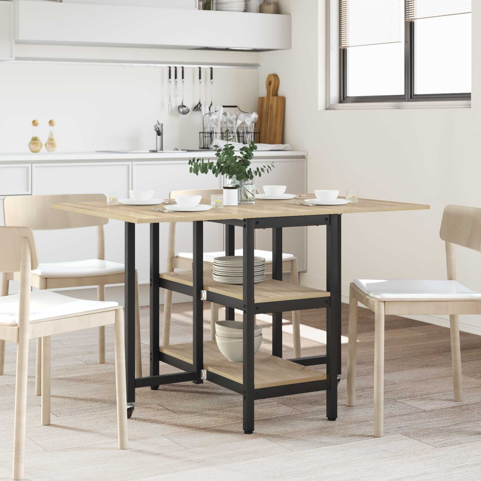 8006038_1.jpg vidaXL Jedálenský stôl 122 x 80 x 76,5 cm Kompozitné drevo Dub sonoma – Obrázok 1