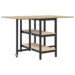 vidaXL Jedálenský stôl 122 x 80 x 76,5 cm Kompozitné drevo Dub sonoma – Obrázok 2