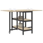vidaXL Jedálenský stôl 122 x 80 x 76,5 cm Kompozitné drevo Dub sonoma – Obrázok 3
