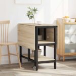 vidaXL Jedálenský stôl 122 x 80 x 76,5 cm Kompozitné drevo Dub sonoma – Obrázok 4