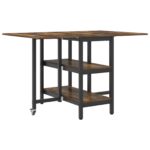vidaXL Jedálenský stôl 122 x 80 x 76,5 cm Kompozitné drevo Dymový dub – Obrázok 2