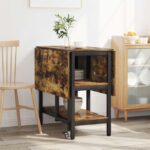 vidaXL Jedálenský stôl 122 x 80 x 76,5 cm Kompozitné drevo Dymový dub – Obrázok 4