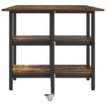 vidaXL Jedálenský stôl 122 x 80 x 76,5 cm Kompozitné drevo Dymový dub – Obrázok 6