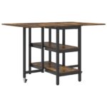 vidaXL Jedálenský stôl 122 x 80 x 76,5 cm Kompozitné drevo Dymový dub – Obrázok 7