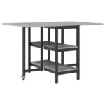 vidaXL Jedálenský stôl 122 x 80 x 76,5 cm Kompozitné drevo Sivý Sonoma – Obrázok 2