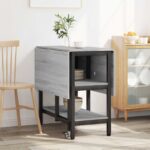 vidaXL Jedálenský stôl 122 x 80 x 76,5 cm Kompozitné drevo Sivý Sonoma – Obrázok 4