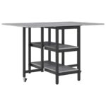 vidaXL Jedálenský stôl 122 x 80 x 76,5 cm Kompozitné drevo Sivý Sonoma – Obrázok 7