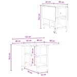 vidaXL Jedálenský stôl 122 x 80 x 76,5 cm Kompozitné drevo Staré drevo – Obrázok 11