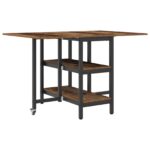 vidaXL Jedálenský stôl 122 x 80 x 76,5 cm Kompozitné drevo Staré drevo – Obrázok 2