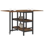 vidaXL Jedálenský stôl 122 x 80 x 76,5 cm Kompozitné drevo Staré drevo – Obrázok 3