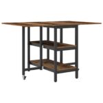 vidaXL Jedálenský stôl 122 x 80 x 76,5 cm Kompozitné drevo Staré drevo – Obrázok 7