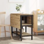 vidaXL Jedálenský stôl 122 x 80 x 76,5 cm Kompozitné drevo Dub artisan – Obrázok 4