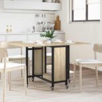 vidaXL Skladací jedálenský stôl s kolieskami 130 x 80 x 76,5 cm