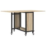 vidaXL Skladací jedálenský stôl s kolieskami 130 x 80 x 76,5 cm – Obrázok 2