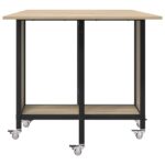 vidaXL Skladací jedálenský stôl s kolieskami 130 x 80 x 76,5 cm – Obrázok 6