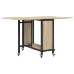 vidaXL Skladací jedálenský stôl s kolieskami 130 x 80 x 76,5 cm – Obrázok 7