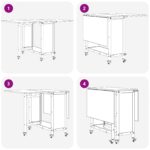 vidaXL Skladací jedálenský stôl s kolieskami 130 x 80 x 76,5 cm – Obrázok 9