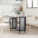vidaXL Skladací jedálenský stôl s kolieskami 130 x 80 x 76,5 cm