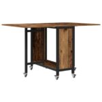 vidaXL Skladací jedálenský stôl s kolieskami 130 x 80 x 76,5 cm – Obrázok 2