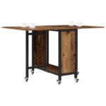 vidaXL Skladací jedálenský stôl s kolieskami 130 x 80 x 76,5 cm – Obrázok 3