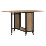 vidaXL Skladací jedálenský stôl s kolieskami 130 x 80 x 76,5 cm – Obrázok 2
