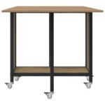vidaXL Skladací jedálenský stôl s kolieskami 130 x 80 x 76,5 cm – Obrázok 6