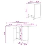 vidaXL Jedálenský stôl 144 x 60 x 75 cm Kompozitné drevo Čierny dub – Obrázok 10