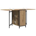 vidaXL Jedálenský stôl 144 x 60 x 75 cm Kompozitné drevo Dub artisan – Obrázok 3