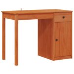 vidaXL Stôl s dverami Vosková Hnedá 100 x 50 x 74 cm Masívna borovica – Obrázok 2