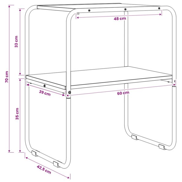 vidaXL Konzolový stôl Dymový dub 60 x 42,5 x 70 cm Kompozitné drevo – Obrázok 8